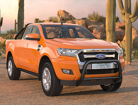 EU-henkilturvakaari 76/51mm Musta FORD Ranger 2016->