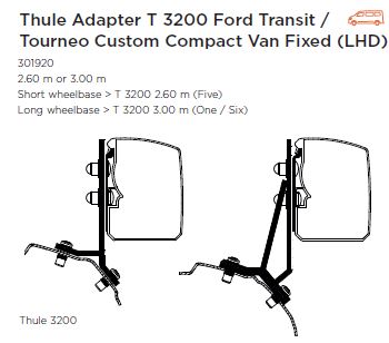 Adapter T 3200 Transit/Tourneo Custom Minivan Fixed (LHD)