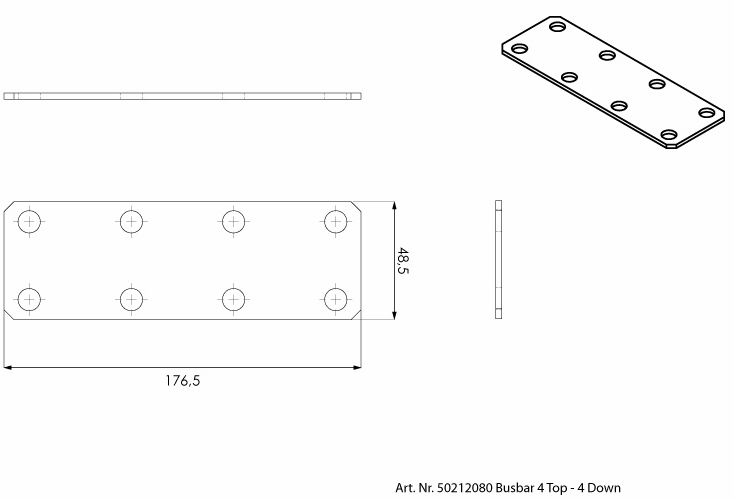 WP-MDC Link Plate 4 Top - 4 Down