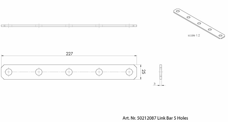 WP-MDC Link Bar 5 Holes (50.5 mm pitch)