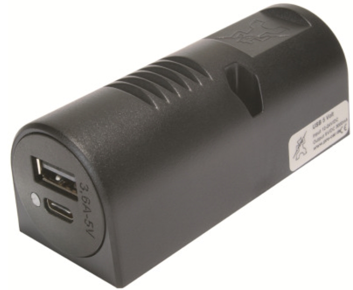 USB virtarasia 8-34V yht 3,6A A ja C lhdt pinta-asennus