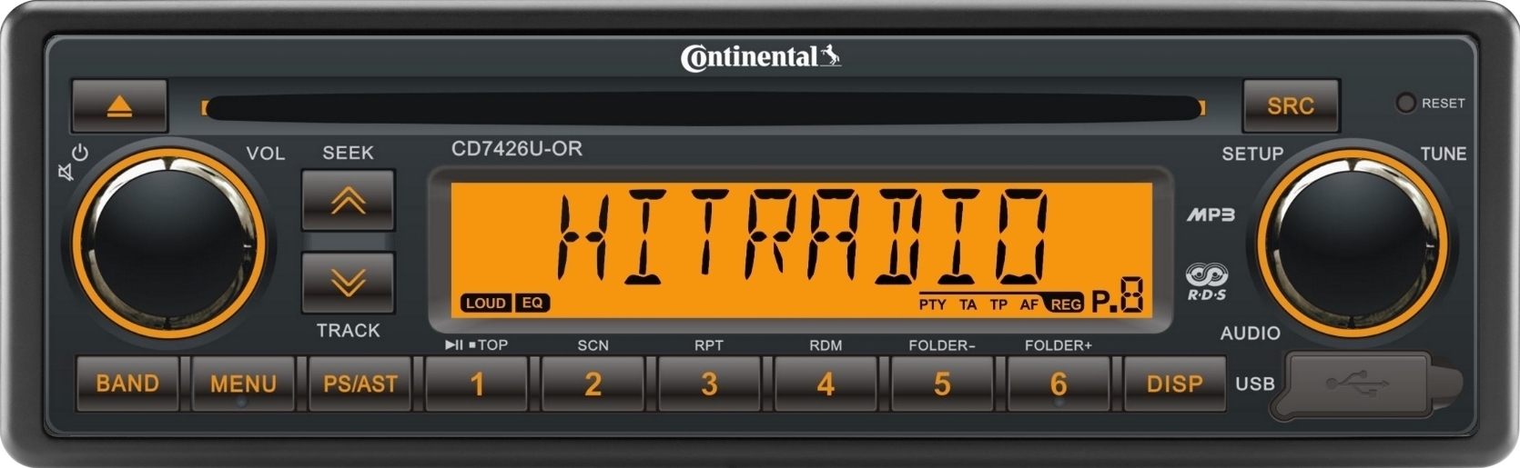 Radio-CD-USB Continental 24V oranssi