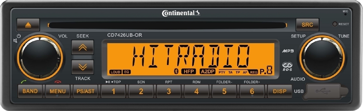 Radio-CD-USB-BT Continental 24V oranssi